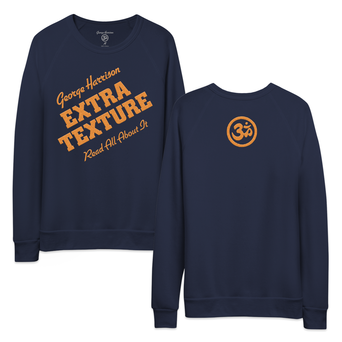 Extra Texture Flocking Navy Crewneck - George Harrison Shop